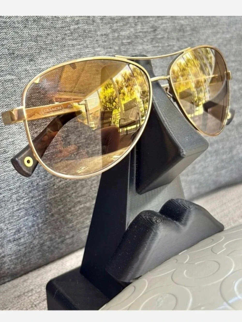 COACH - Stephanie Aviator Sunglasses & Case